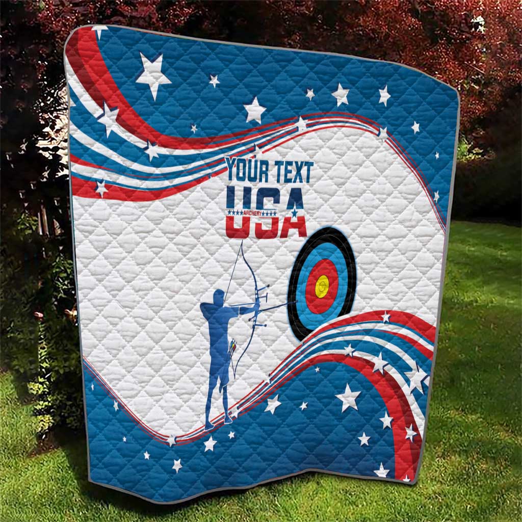 Personalized United States Archery Quilt USA Sport Curve Style - Wonder Print Shop