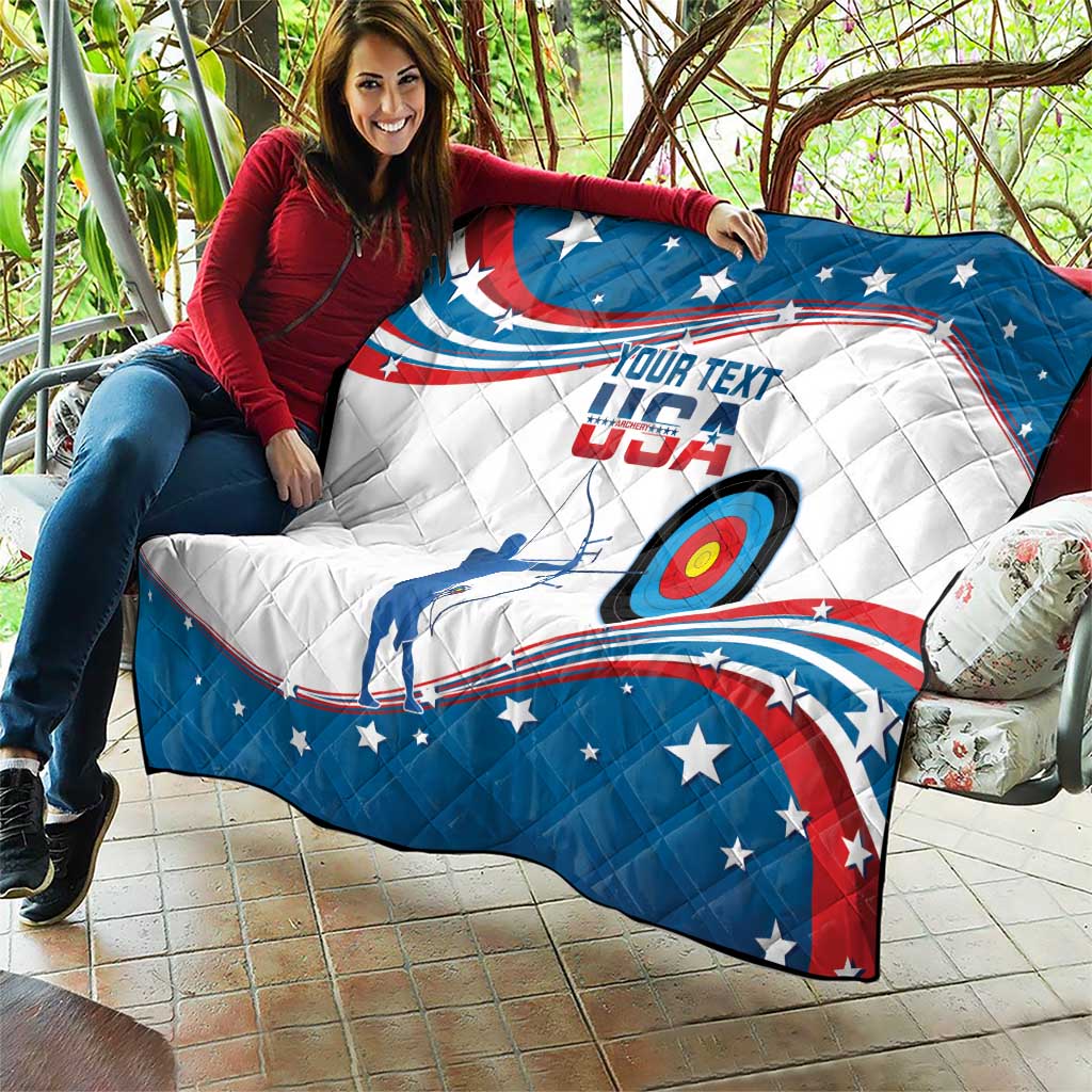Personalized United States Archery Quilt USA Sport Curve Style - Wonder Print Shop