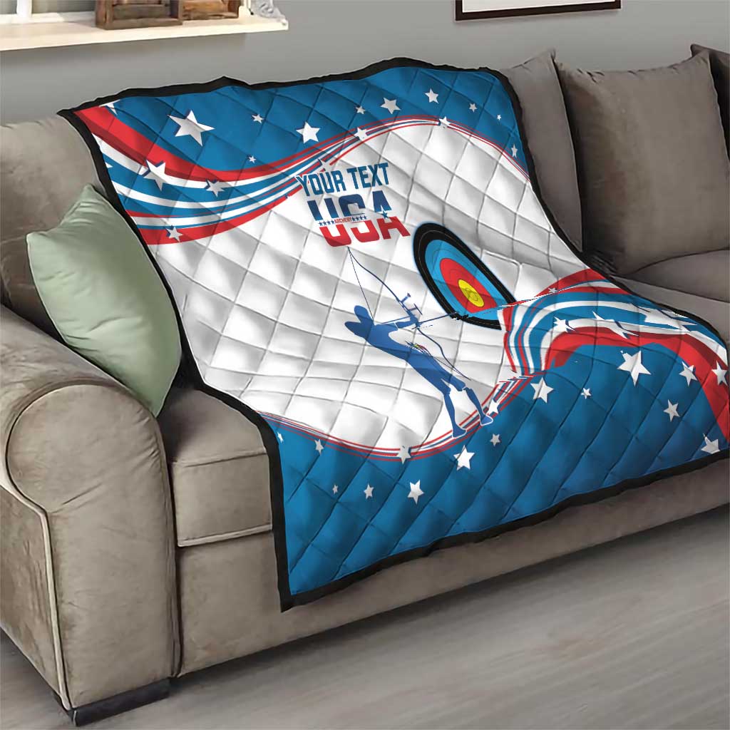 Personalized United States Archery Quilt USA Sport Curve Style - Wonder Print Shop