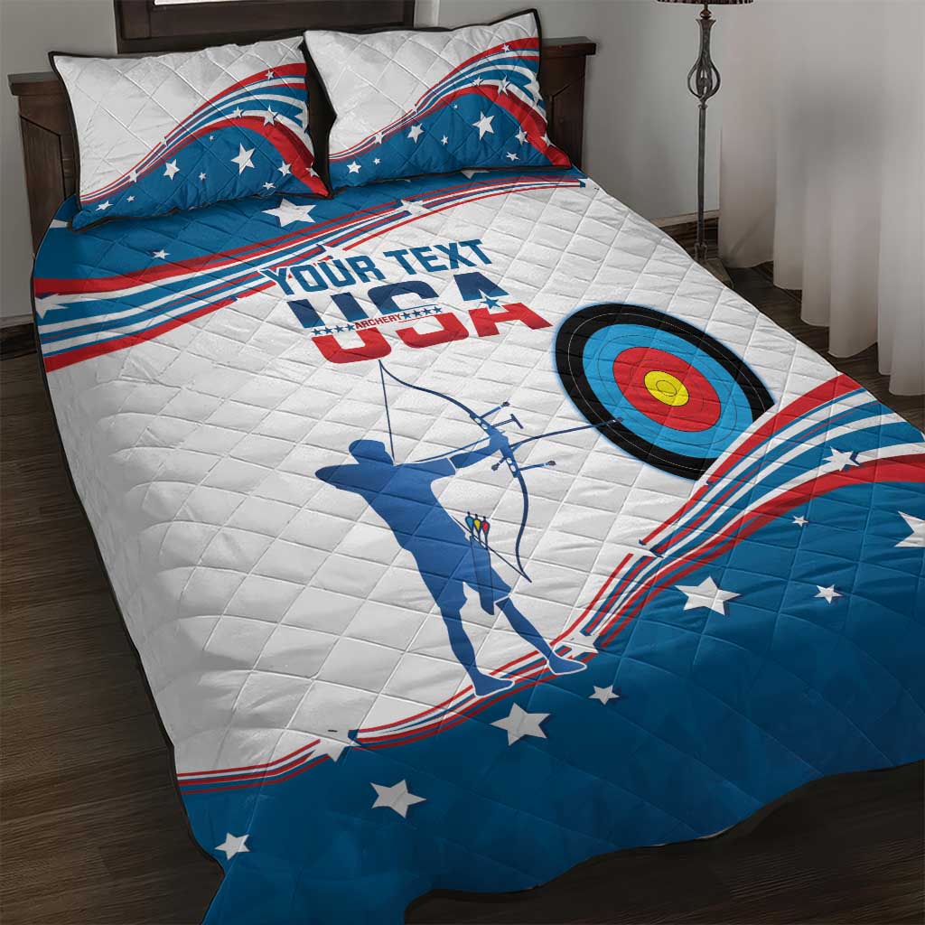 Personalized United States Archery Quilt Bed Set USA Sport Curve Style - Wonder Print Shop