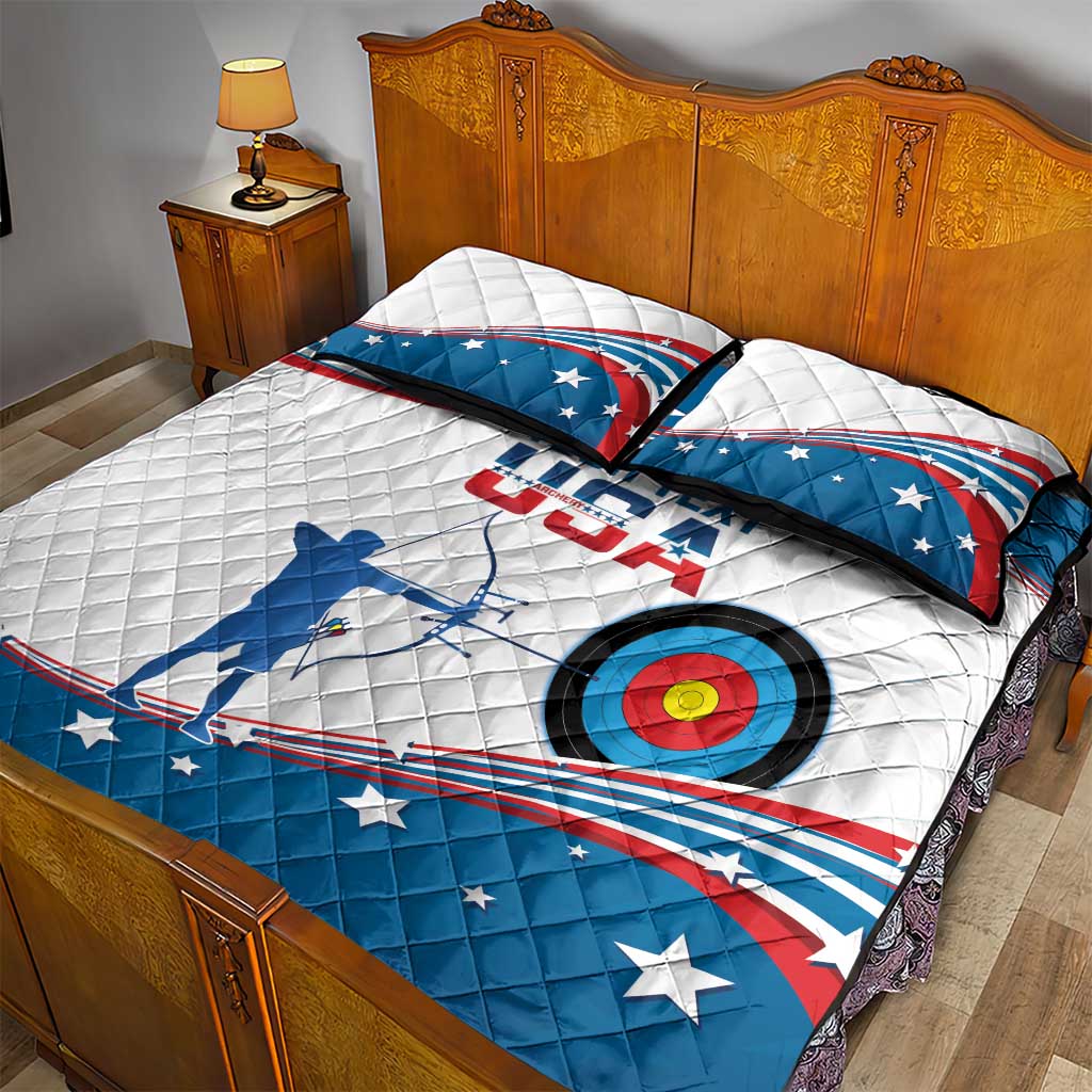 Personalized United States Archery Quilt Bed Set USA Sport Curve Style - Wonder Print Shop