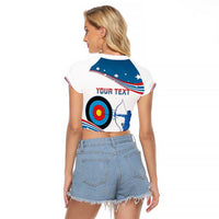 Personalized United States Archery Raglan Cropped T Shirt USA Sport Curve Style - Wonder Print Shop