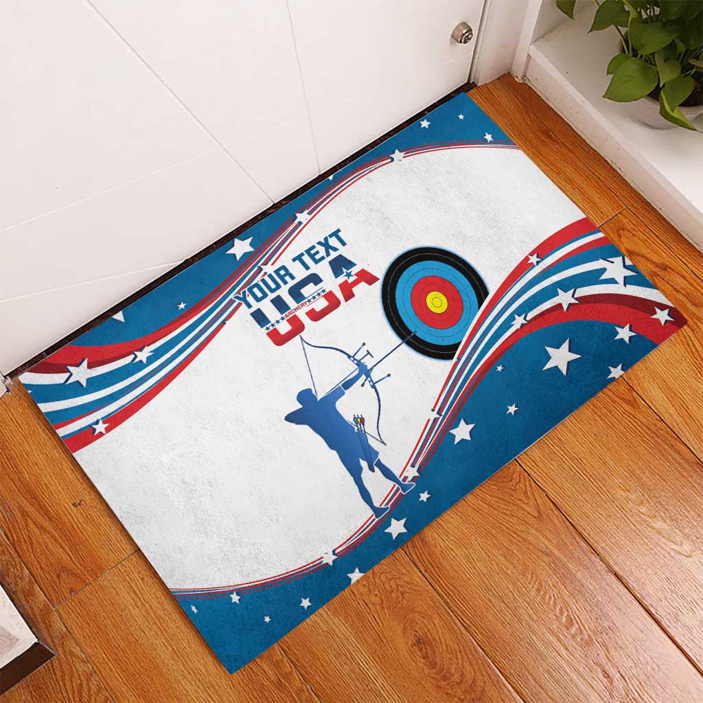 Personalized United States Archery Rubber Doormat USA Sport Curve Style - Wonder Print Shop