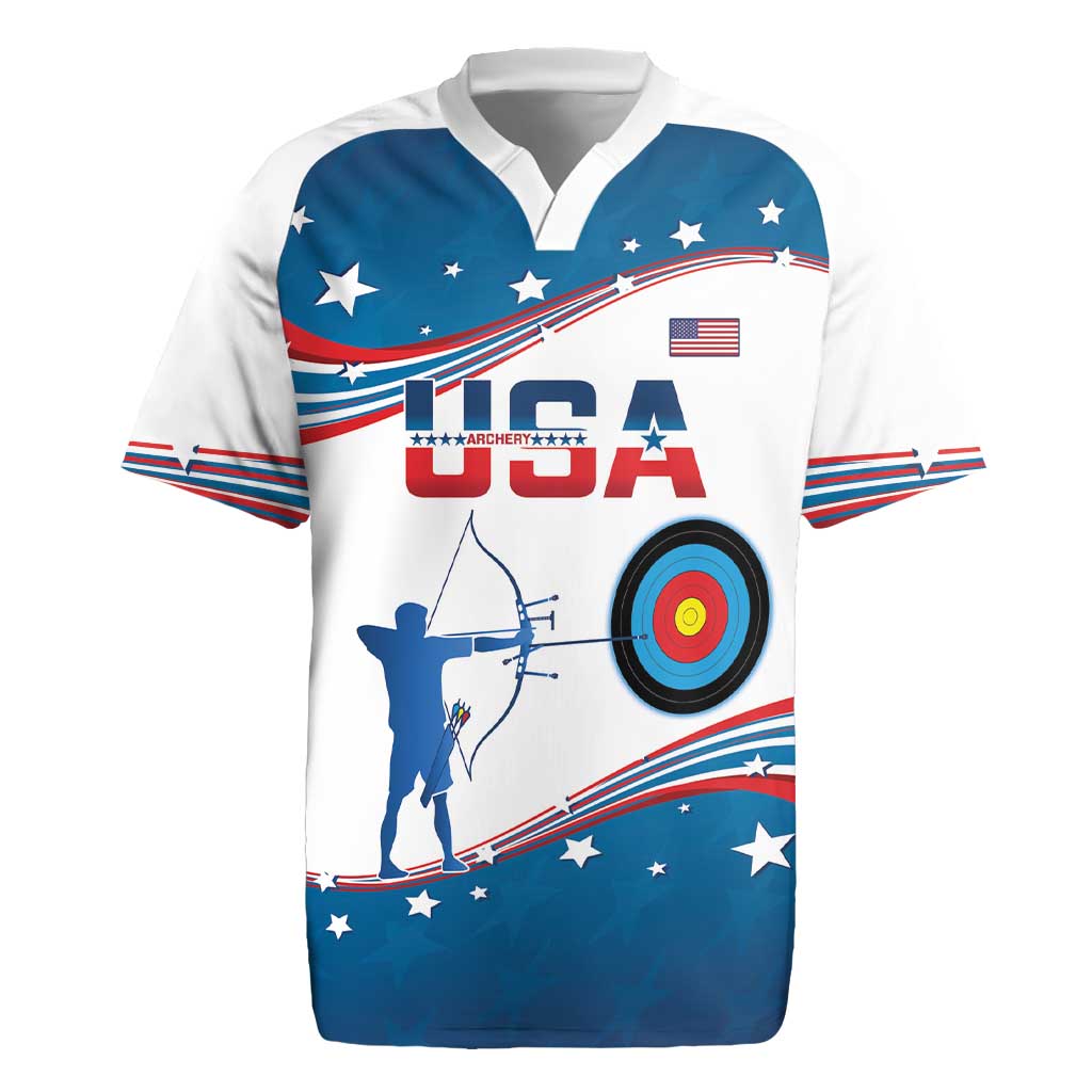 Personalized United States Archery Rugby Jersey USA Sport Curve Style - Wonder Print Shop
