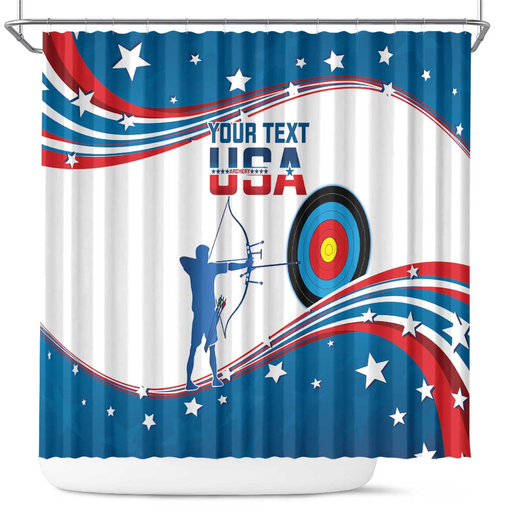 Personalized United States Archery Shower Curtain USA Sport Curve Style - Wonder Print Shop