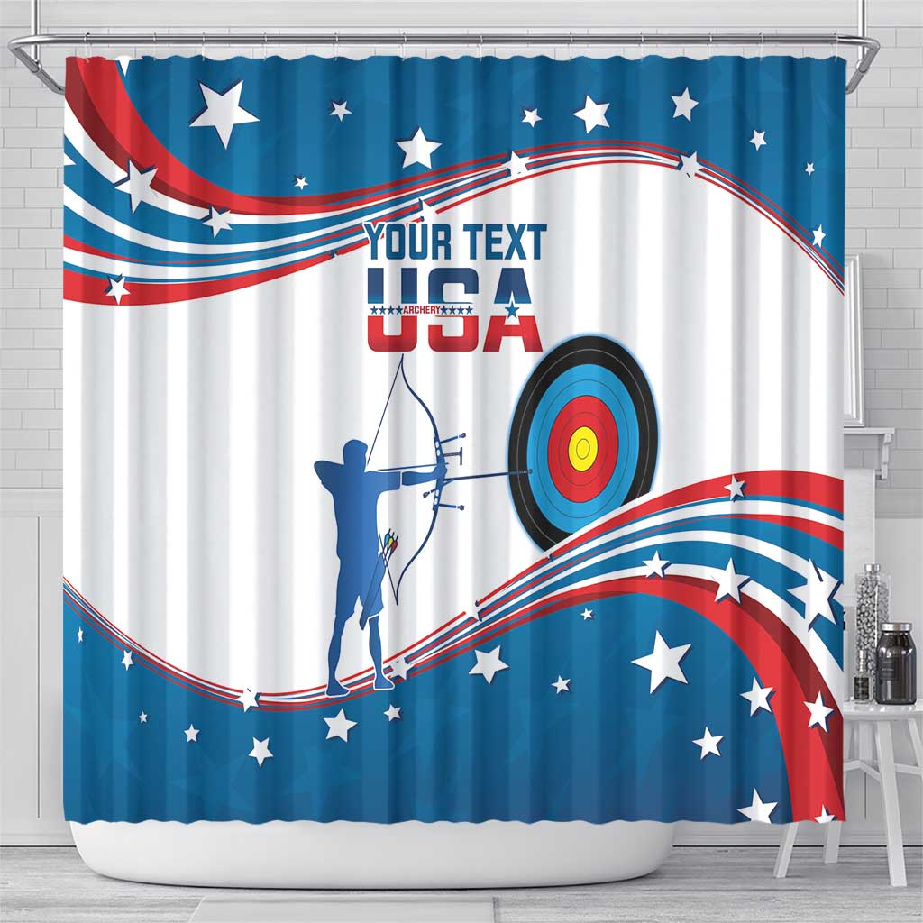 Personalized United States Archery Shower Curtain USA Sport Curve Style - Wonder Print Shop
