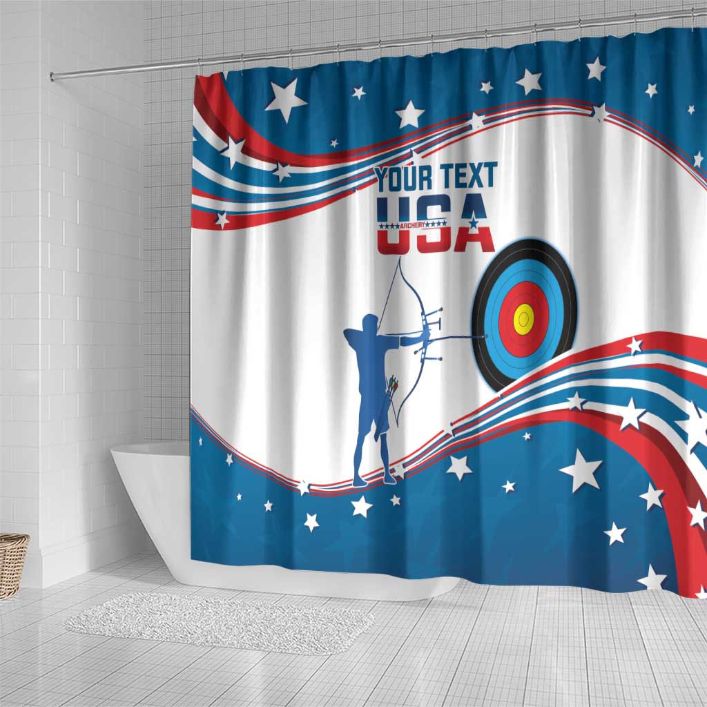 Personalized United States Archery Shower Curtain USA Sport Curve Style - Wonder Print Shop
