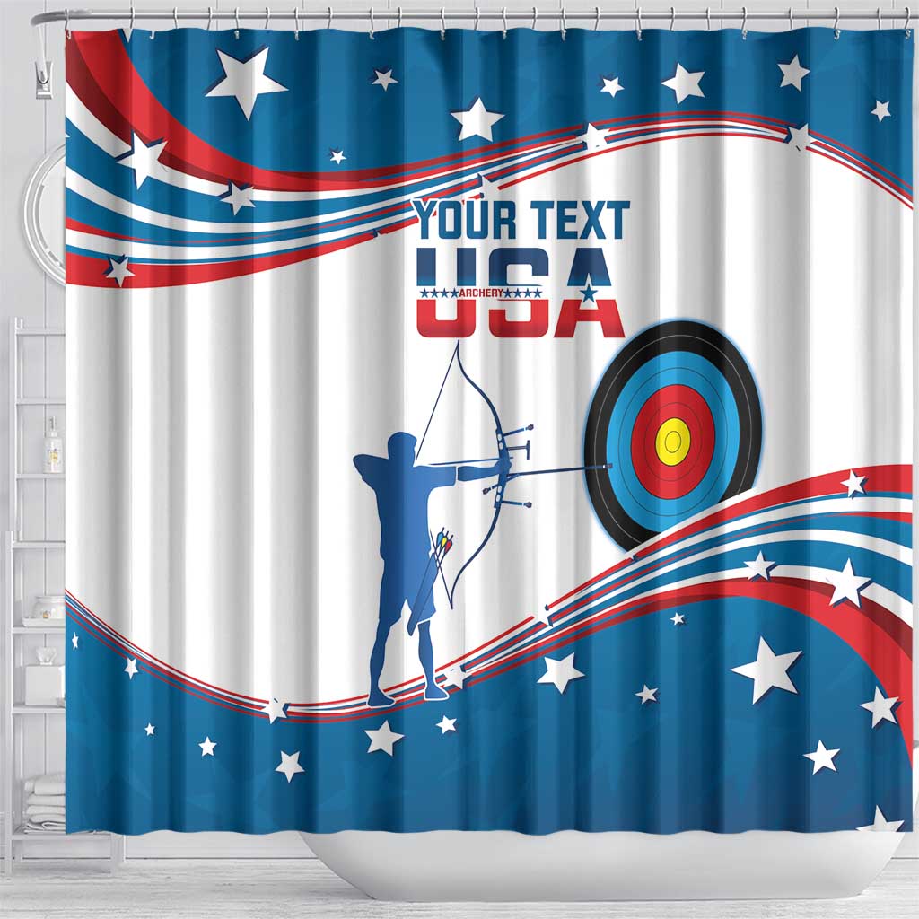 Personalized United States Archery Shower Curtain USA Sport Curve Style - Wonder Print Shop