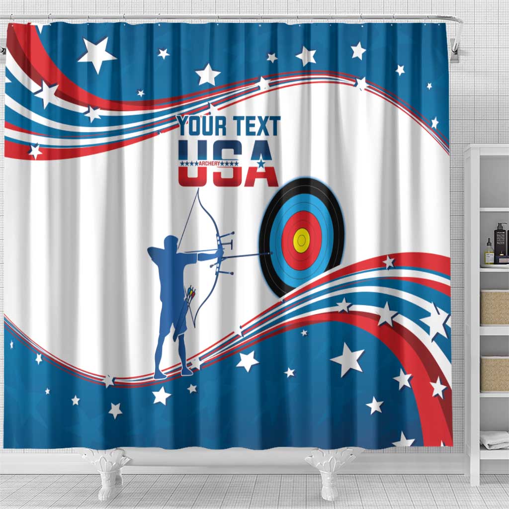 Personalized United States Archery Shower Curtain USA Sport Curve Style - Wonder Print Shop