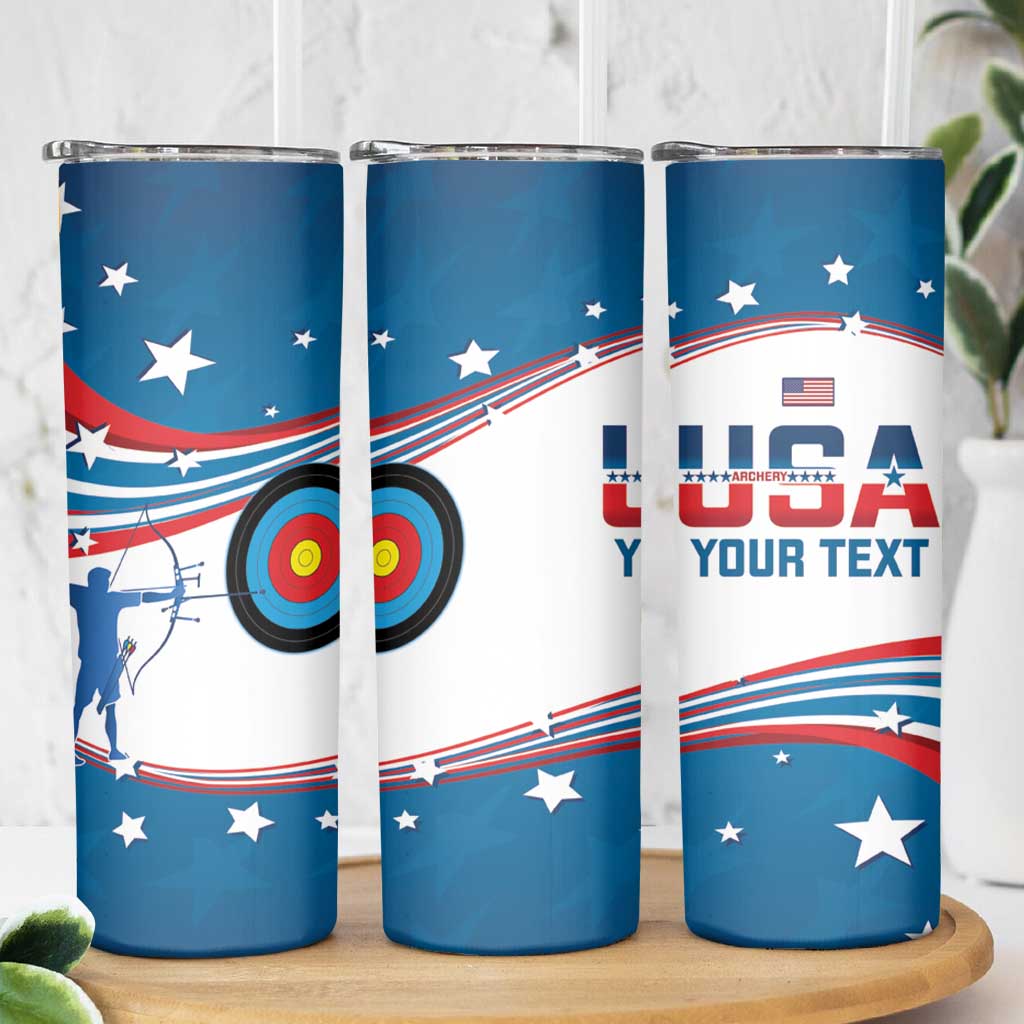 Personalized United States Archery Skinny Tumbler USA Sport Curve Style - Wonder Print Shop
