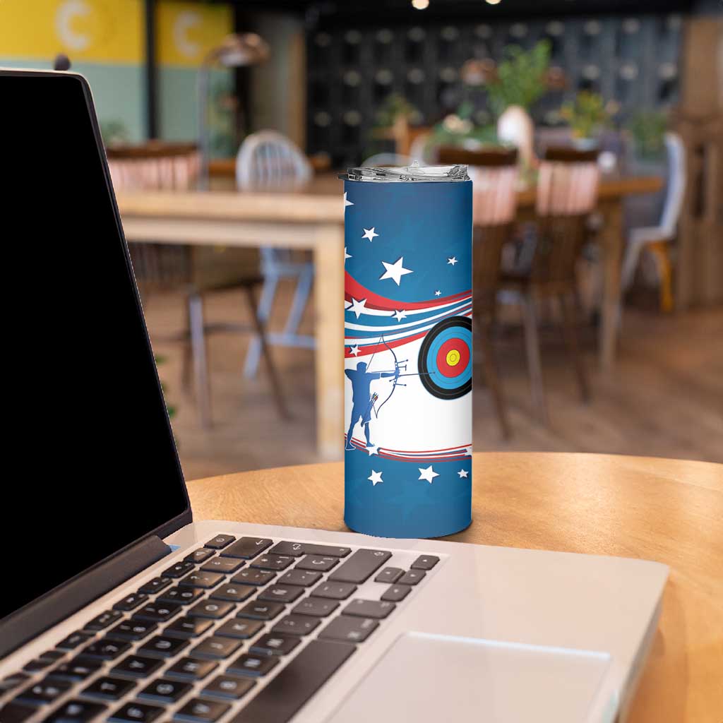Personalized United States Archery Skinny Tumbler USA Sport Curve Style - Wonder Print Shop