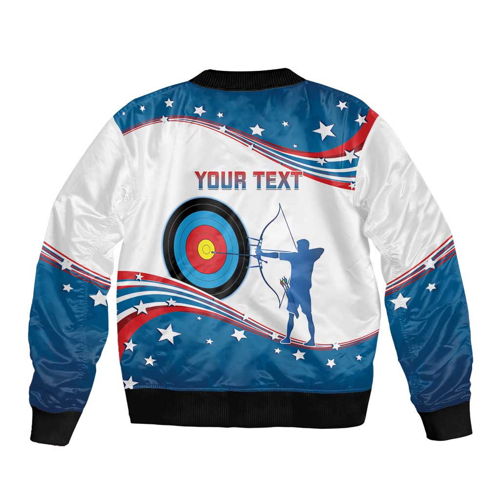Personalized United States Archery Sleeve Zip Bomber Jacket USA Sport Curve Style - Wonder Print Shop