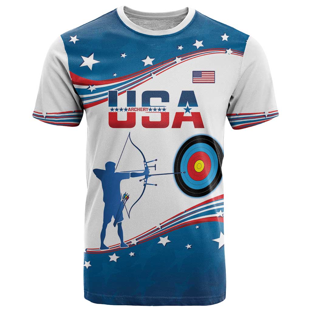 Personalized United States Archery T Shirt USA Sport Curve Style - Wonder Print Shop