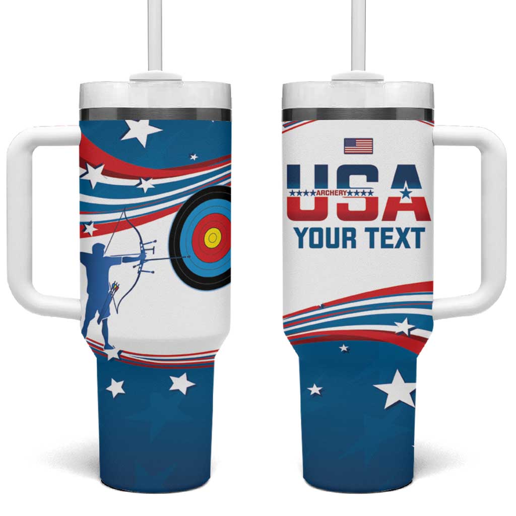 Personalized United States Archery Tumbler With Handle USA Sport Curve Style - Wonder Print Shop