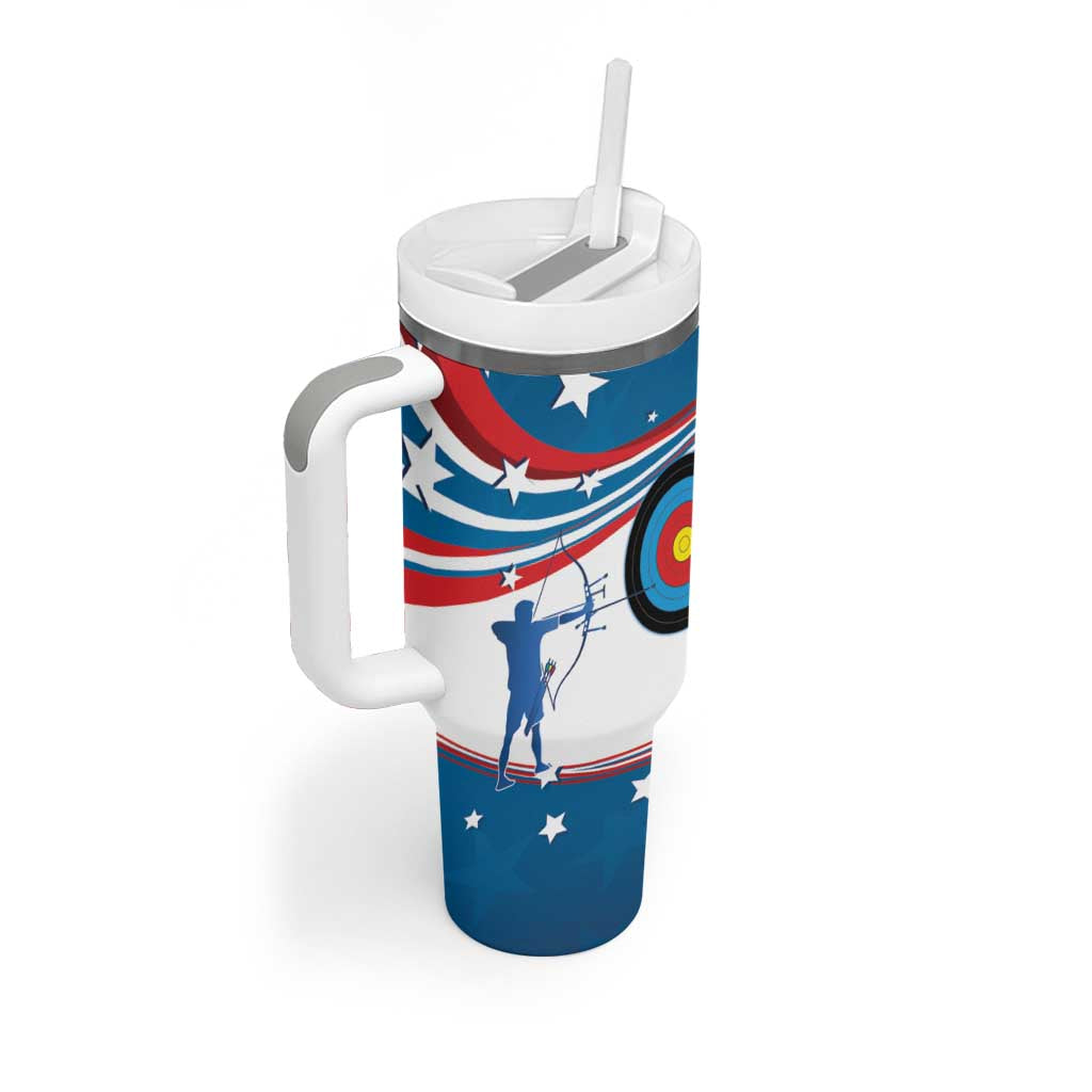Personalized United States Archery Tumbler With Handle USA Sport Curve Style - Wonder Print Shop