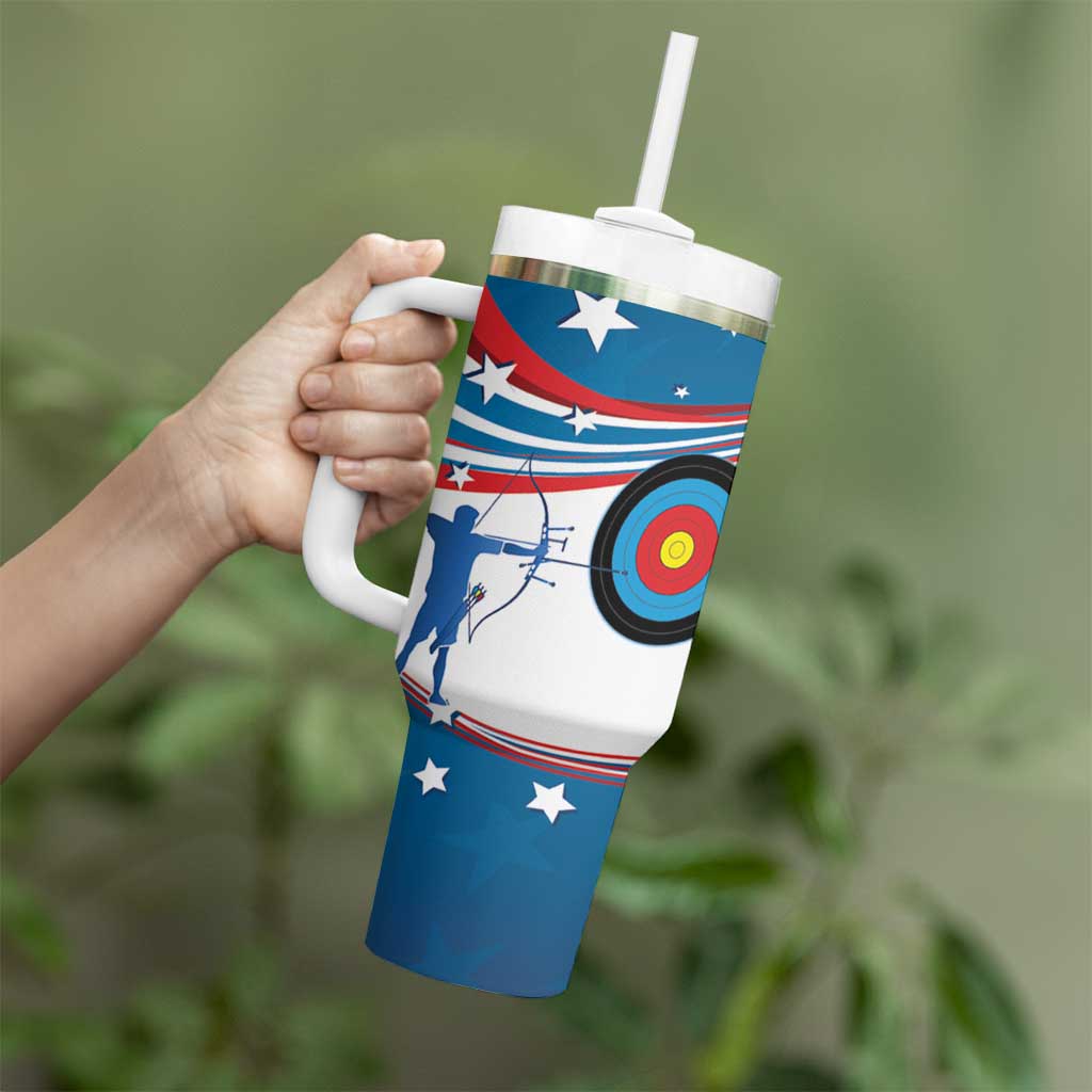 Personalized United States Archery Tumbler With Handle USA Sport Curve Style - Wonder Print Shop