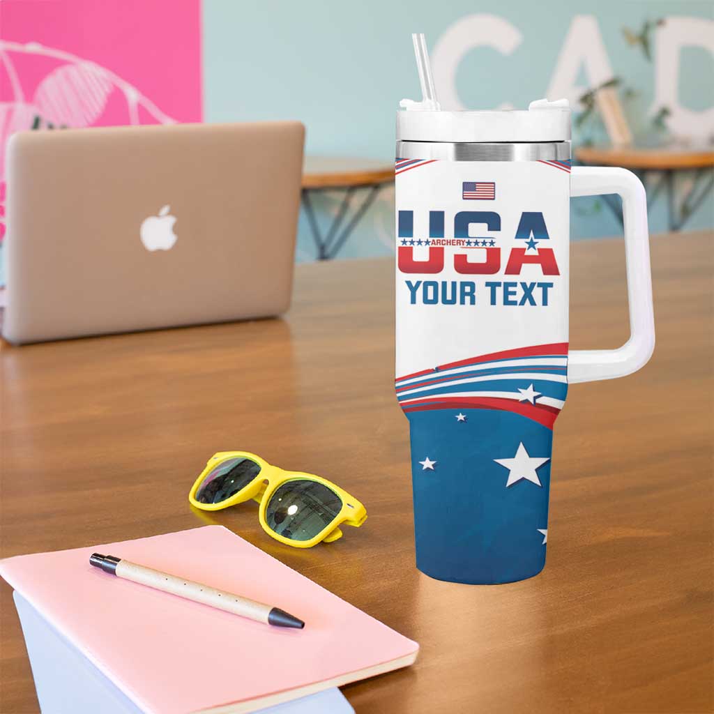 Personalized United States Archery Tumbler With Handle USA Sport Curve Style - Wonder Print Shop