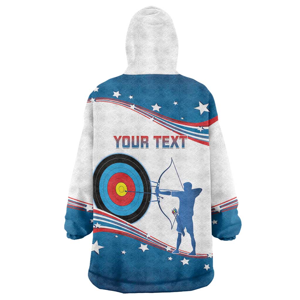 Personalized United States Archery Wearable Blanket Hoodie USA Sport Curve Style - Wonder Print Shop