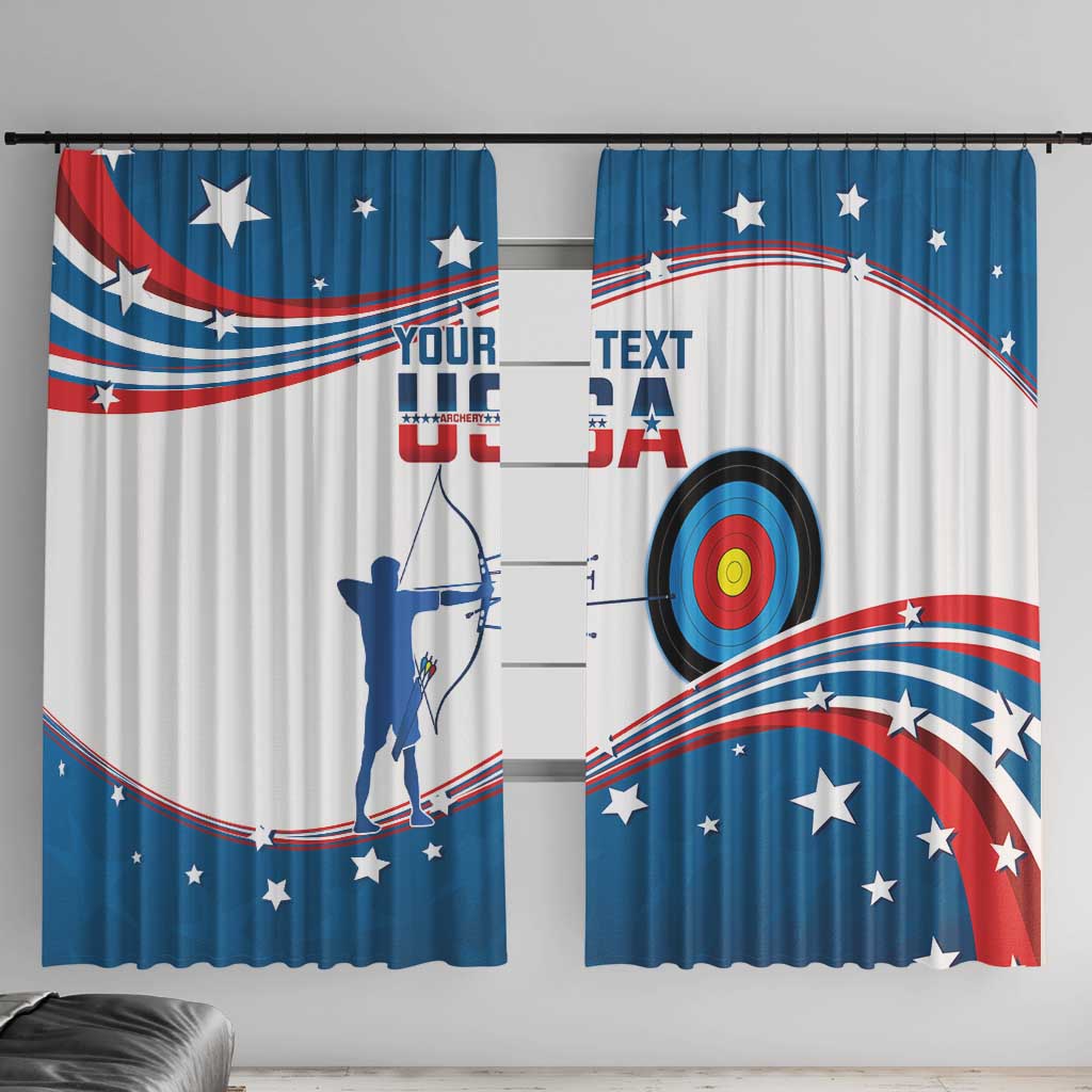 Personalized United States Archery Window Curtain USA Sport Curve Style - Wonder Print Shop