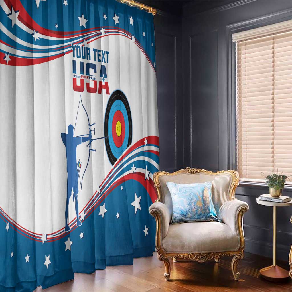 Personalized United States Archery Window Curtain USA Sport Curve Style - Wonder Print Shop