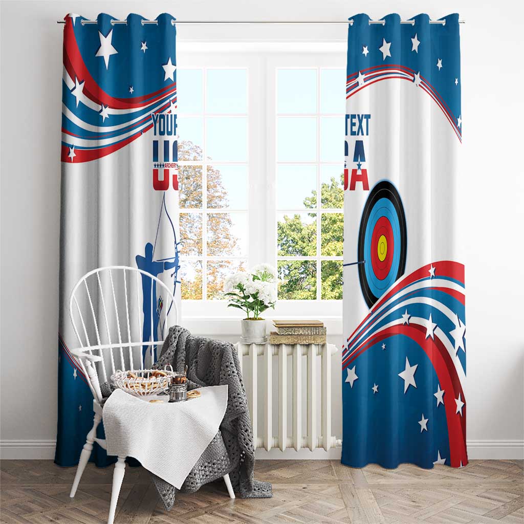 Personalized United States Archery Window Curtain USA Sport Curve Style - Wonder Print Shop