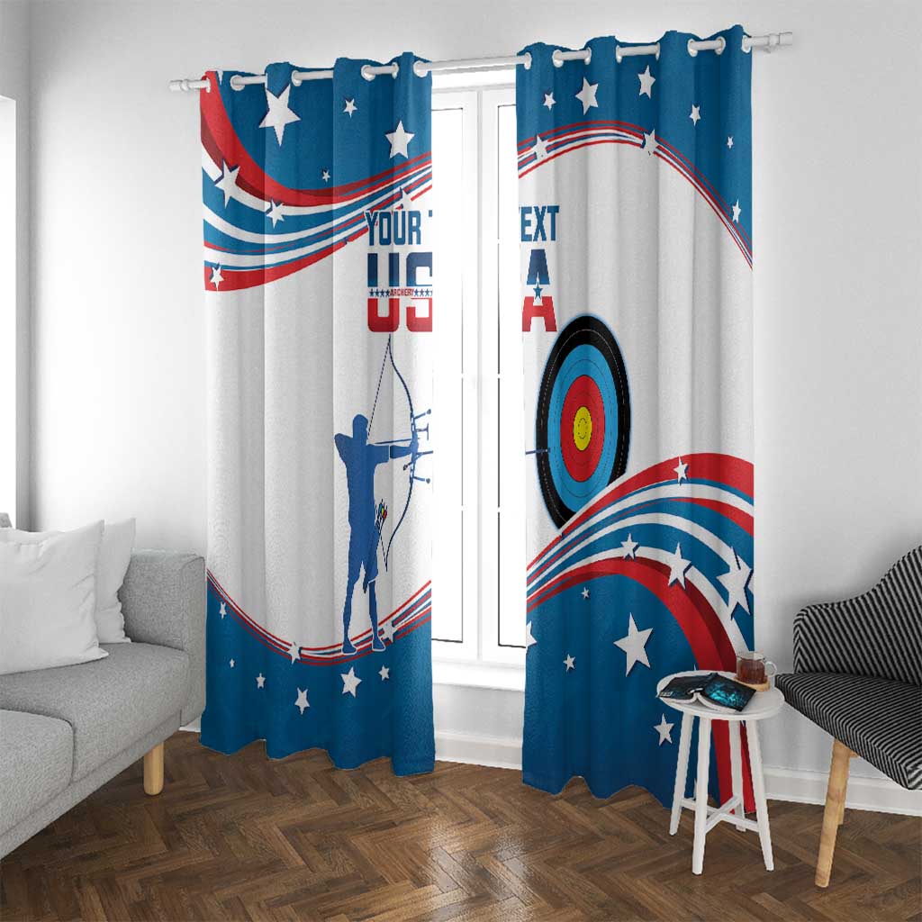 Personalized United States Archery Window Curtain USA Sport Curve Style - Wonder Print Shop