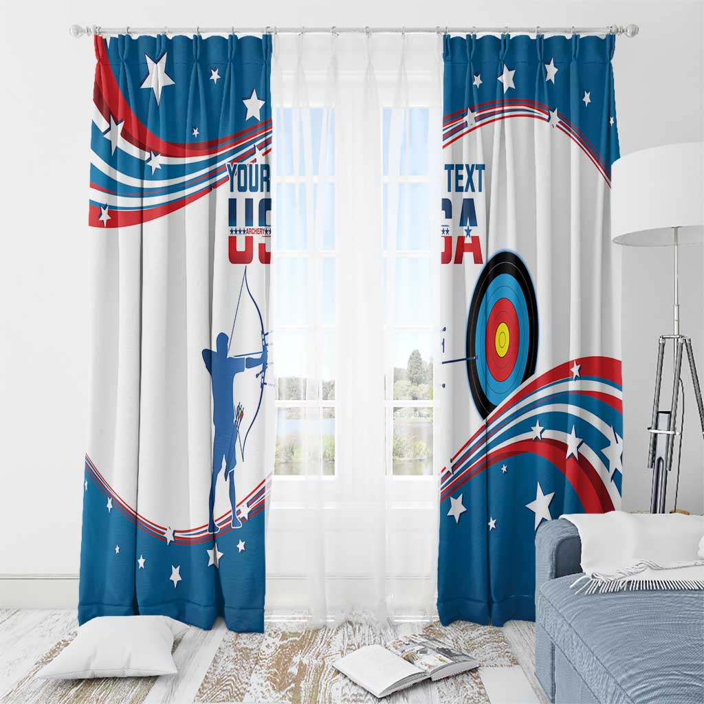 Personalized United States Archery Window Curtain USA Sport Curve Style - Wonder Print Shop