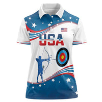 Personalized United States Archery Women Polo Shirt USA Sport Curve Style - Wonder Print Shop