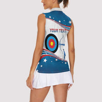 Personalized United States Archery Women Sleeveless Polo Shirt USA Sport Curve Style - Wonder Print Shop