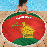 Custom Zimbabwe Cricket Beach Blanket Go Chevrons 2003 Color Version - Wonder Print Shop
