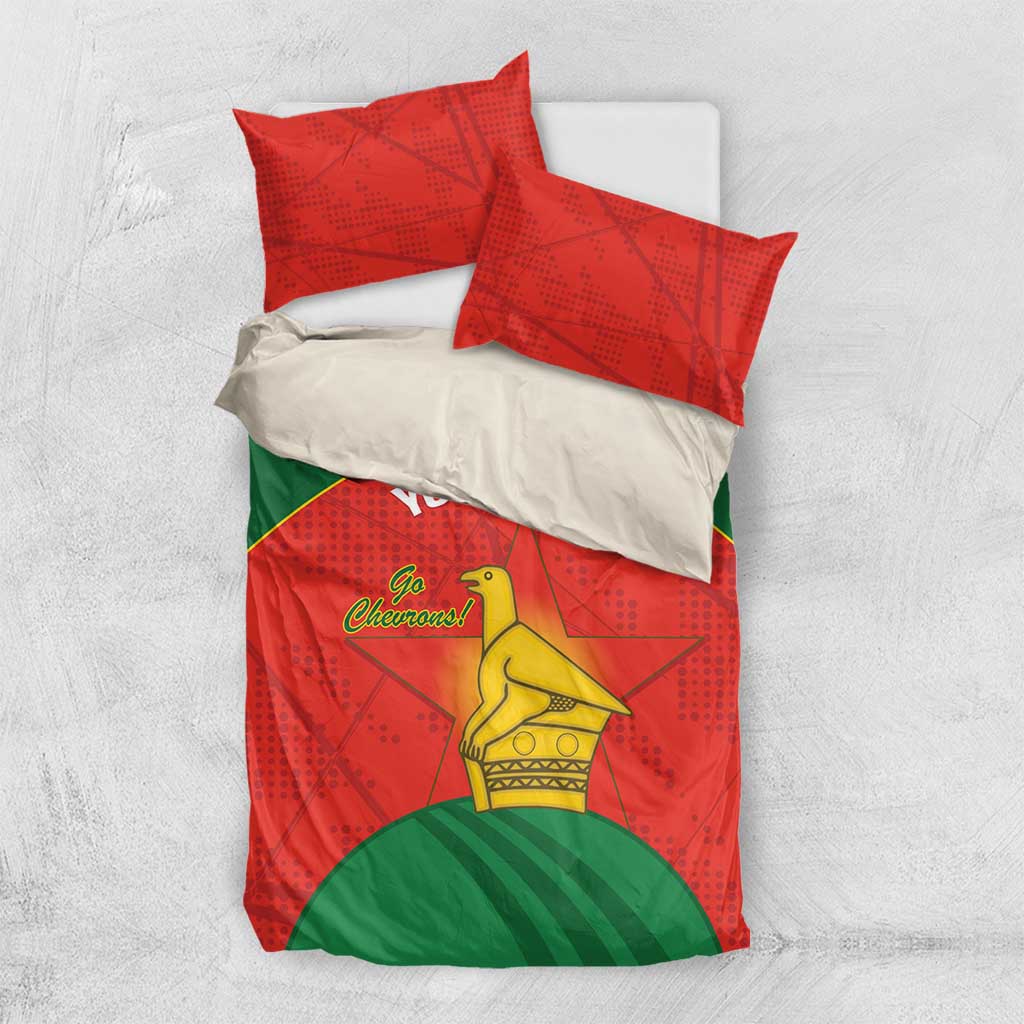 Custom Zimbabwe Cricket Bedding Set Go Chevrons 2003 Color Version - Wonder Print Shop