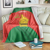 Custom Zimbabwe Cricket Blanket Go Chevrons 2003 Color Version - Wonder Print Shop