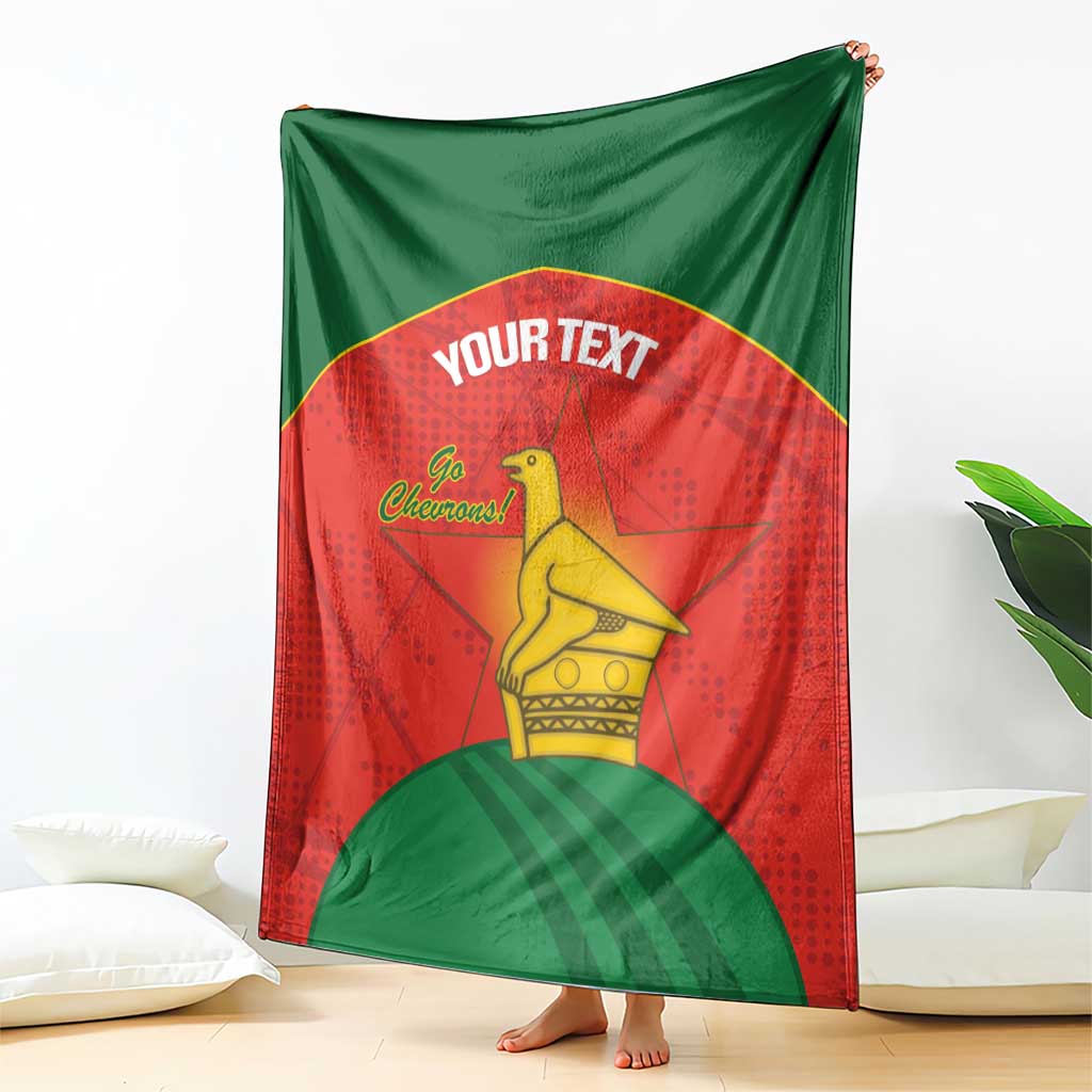 Custom Zimbabwe Cricket Blanket Go Chevrons 2003 Color Version - Wonder Print Shop