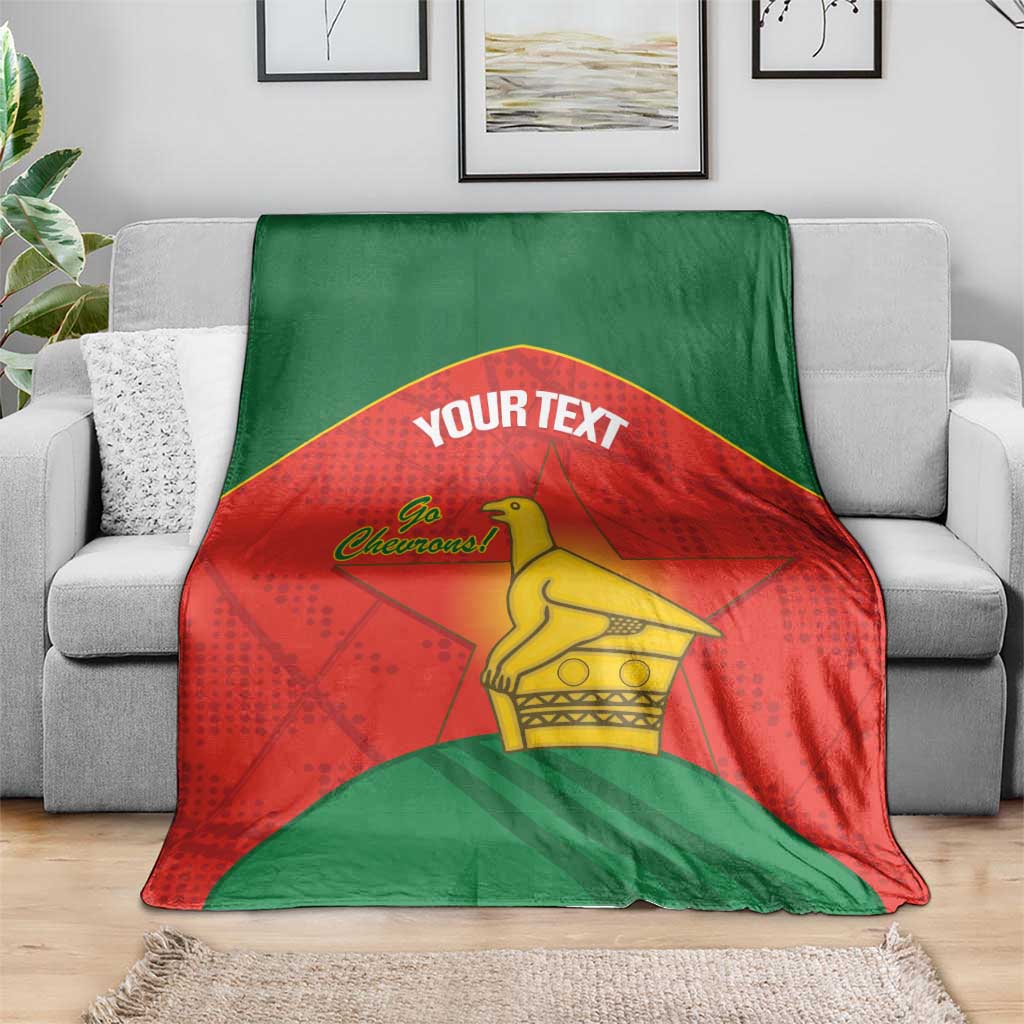 Custom Zimbabwe Cricket Blanket Go Chevrons 2003 Color Version - Wonder Print Shop