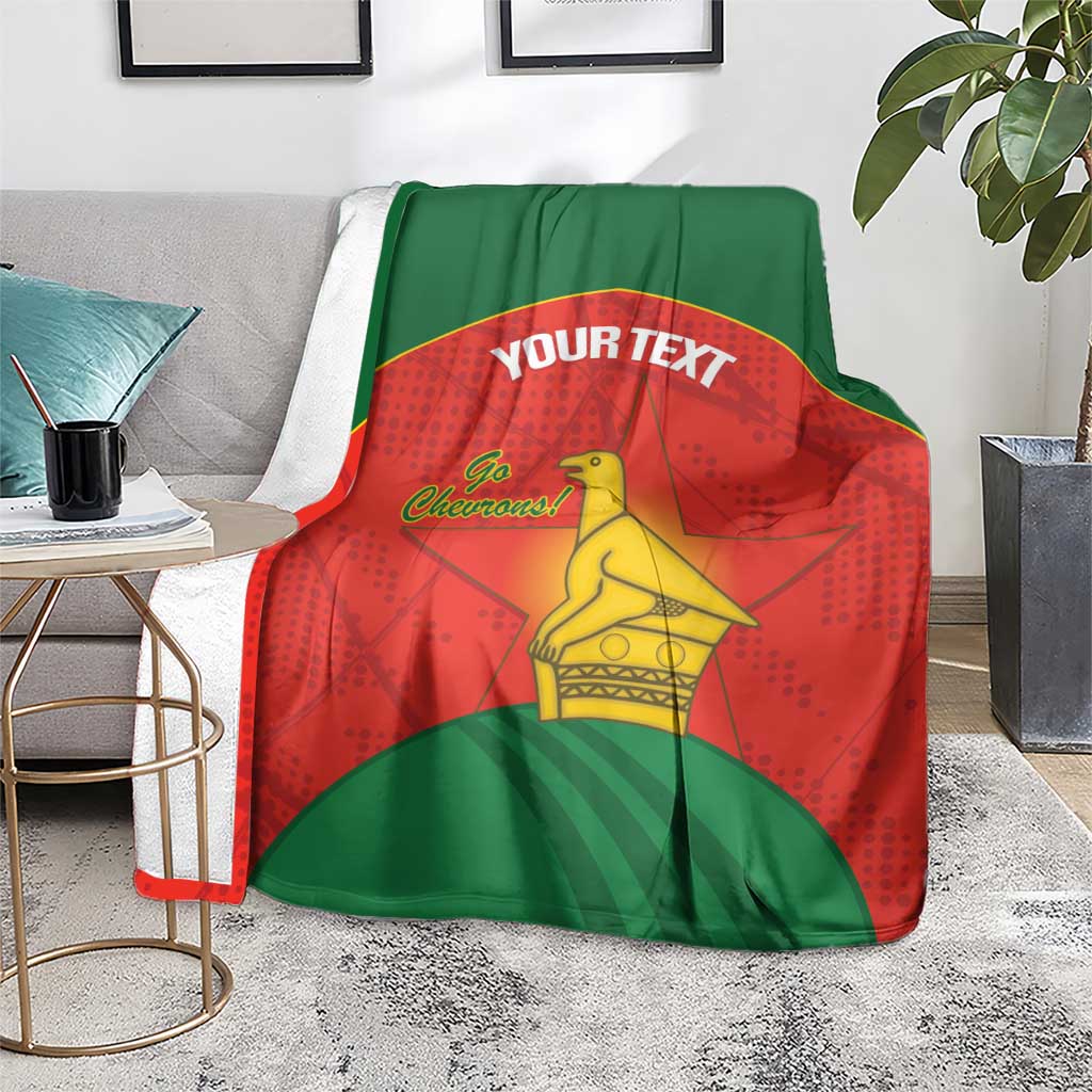 Custom Zimbabwe Cricket Blanket Go Chevrons 2003 Color Version - Wonder Print Shop