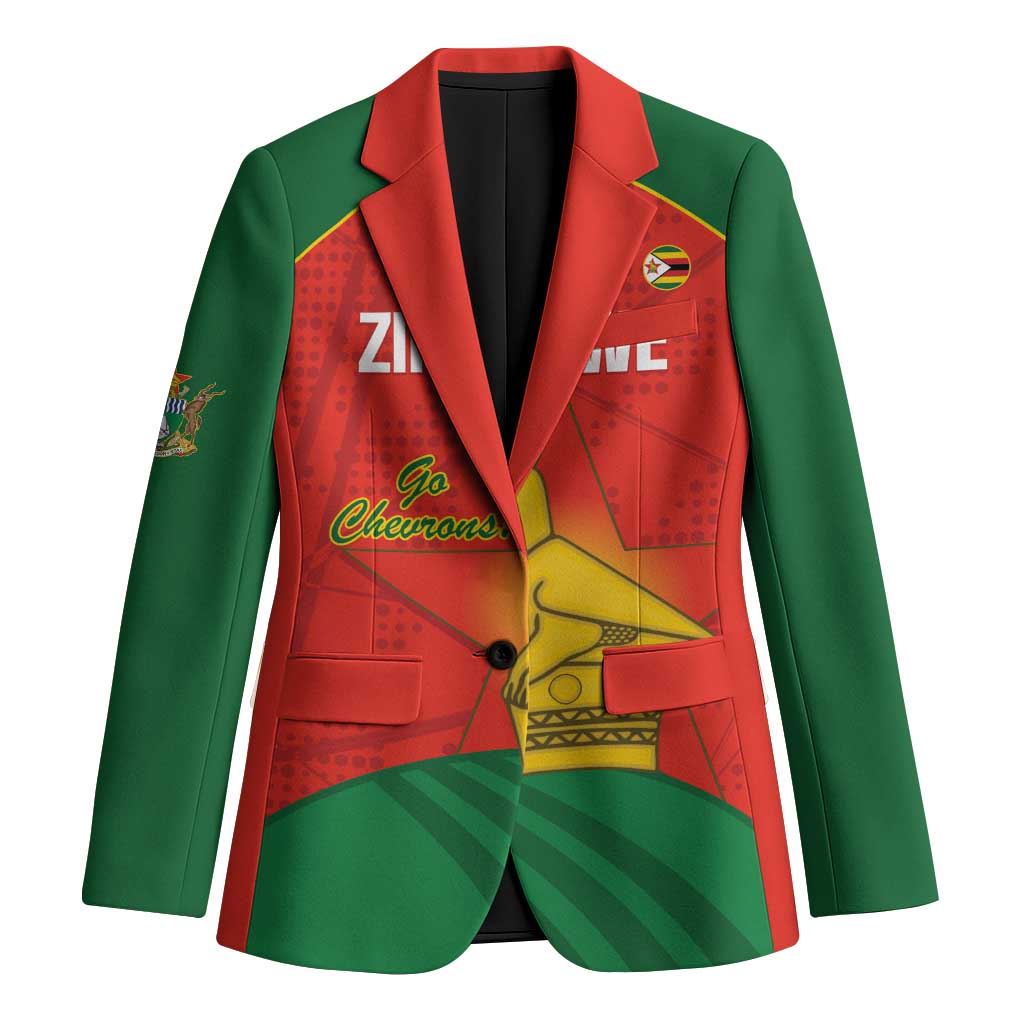 Custom Zimbabwe Cricket Blazer Go Chevrons 2003 Color Version - Wonder Print Shop