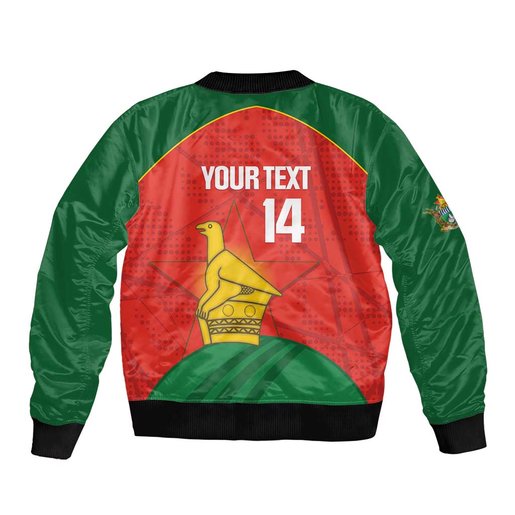 Custom Zimbabwe Cricket Bomber Jacket Go Chevrons 2003 Color Version - Wonder Print Shop