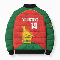 Custom Zimbabwe Cricket Bomber Puffer Jacket Go Chevrons 2003 Color Version - Wonder Print Shop