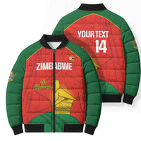 Custom Zimbabwe Cricket Bomber Puffer Jacket Go Chevrons 2003 Color Version - Wonder Print Shop