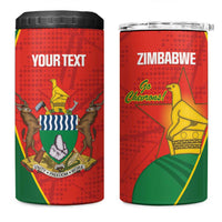 Custom Zimbabwe Cricket 4 in 1 Can Cooler Tumbler Go Chevrons 2003 Color Version - Wonder Print Shop