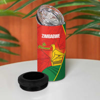 Custom Zimbabwe Cricket 4 in 1 Can Cooler Tumbler Go Chevrons 2003 Color Version - Wonder Print Shop
