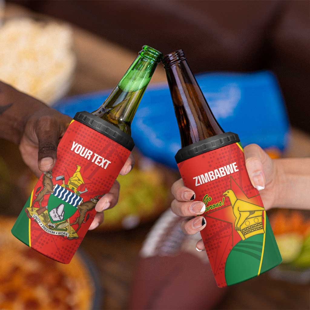 Custom Zimbabwe Cricket 4 in 1 Can Cooler Tumbler Go Chevrons 2003 Color Version - Wonder Print Shop