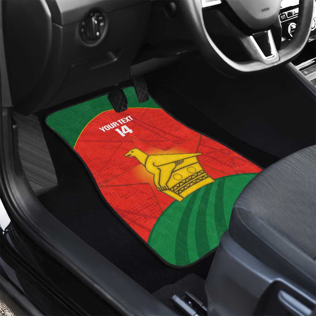 Custom Zimbabwe Cricket Car Mats Go Chevrons 2003 Color Version - Wonder Print Shop