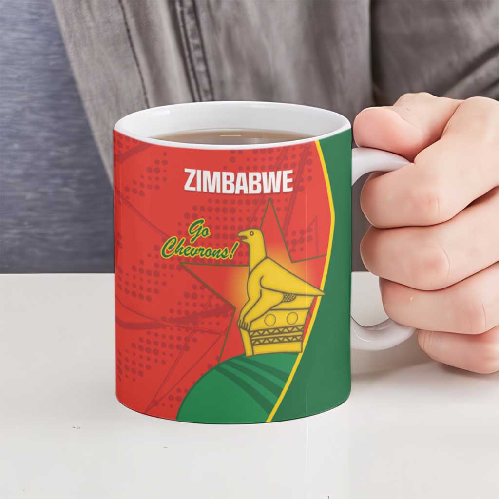 Custom Zimbabwe Cricket Ceramic Mug Go Chevrons 2003 Color Version - Wonder Print Shop