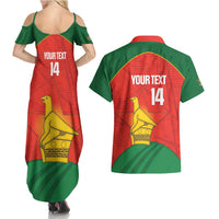 Custom Zimbabwe Cricket Couples Matching Summer Maxi Dress and Hawaiian Shirt Go Chevrons 2003 Color Version - Wonder Print Shop
