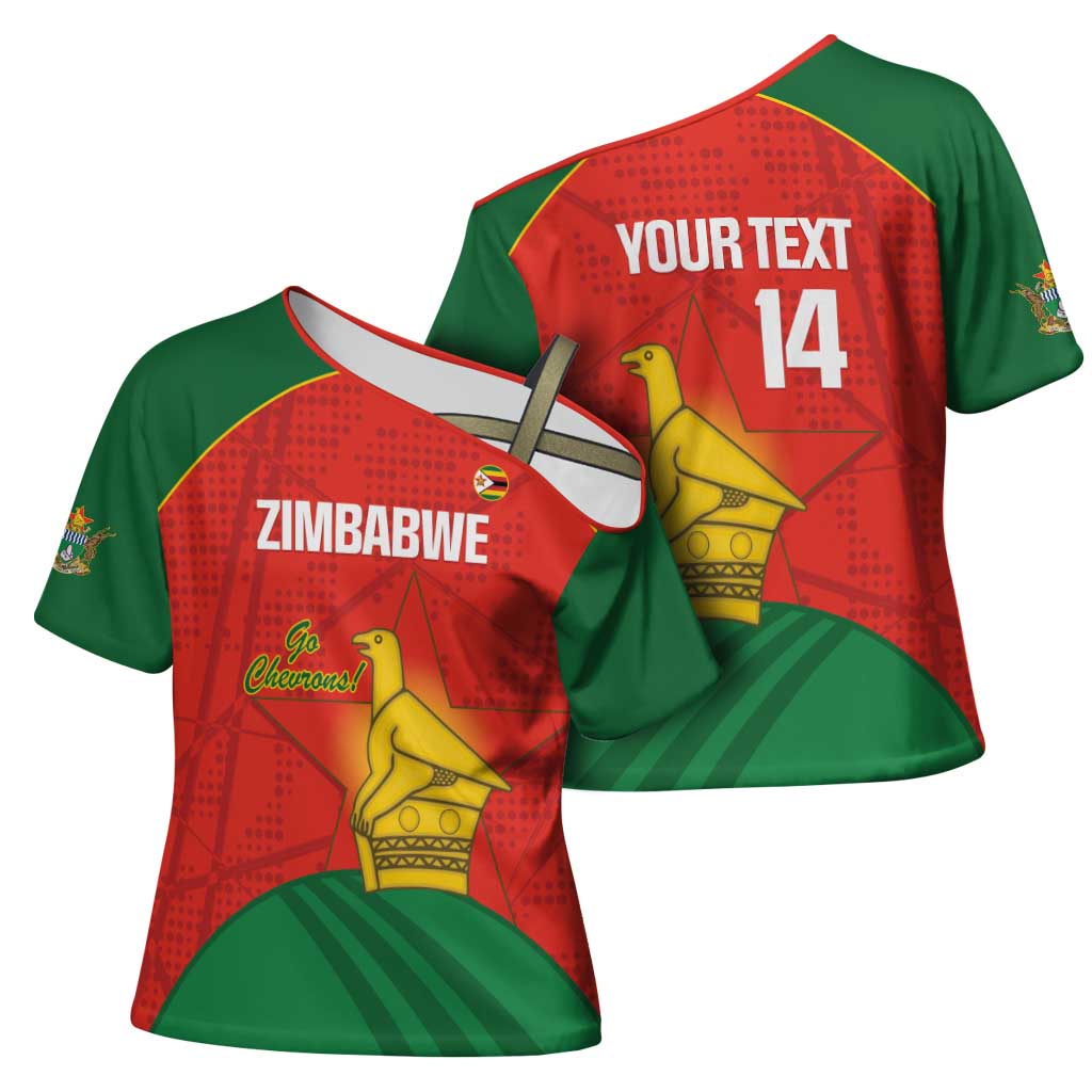 Custom Zimbabwe Cricket Cross Shoulder Shirt Go Chevrons 2003 Color Version - Wonder Print Shop