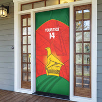 Custom Zimbabwe Cricket Door Cover Go Chevrons 2003 Color Version - Wonder Print Shop