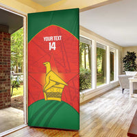 Custom Zimbabwe Cricket Door Cover Go Chevrons 2003 Color Version - Wonder Print Shop