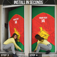 Custom Zimbabwe Cricket Door Cover Go Chevrons 2003 Color Version - Wonder Print Shop