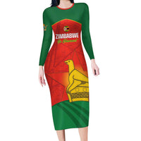 Custom Zimbabwe Cricket Family Matching Long Sleeve Bodycon Dress and Hawaiian Shirt Go Chevrons 2003 Color Version - Wonder Print Shop